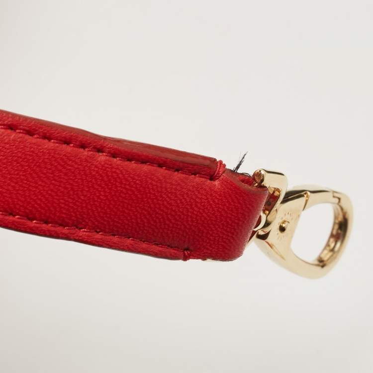 Pre Owned Dolce & Gabbana Red Quilted Leather Chain Shopper Tote
