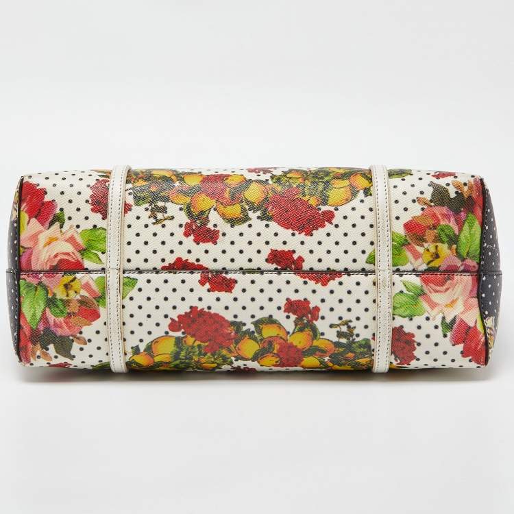 Pre Owned Dolce & Gabbana Multicolor Floral Print Canvas and Leather Miss Escape Tote