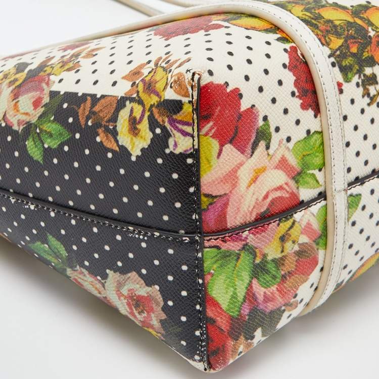 Pre Owned Dolce & Gabbana Multicolor Floral Print Canvas and Leather Miss Escape Tote