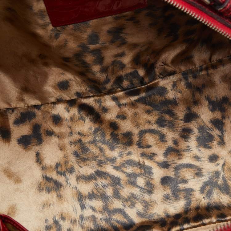 Pre Owned Dolce & Gabbana Red Croc Embossed Patent Leather Miss Bunny Bag