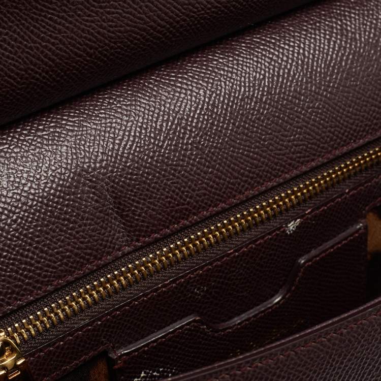 Pre Owned Dolce & Gabbana Plum Leather Medium Miss Sicily Top Handle Bag