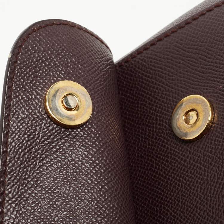 Pre Owned Dolce & Gabbana Plum Leather Medium Miss Sicily Top Handle Bag