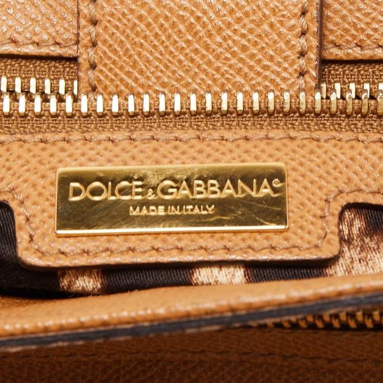 Pre Owned Dolce & Gabbana Brown Leather Large Miss Sicily Top Handle Bag