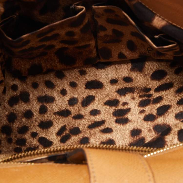 Pre Owned Dolce & Gabbana Brown Leather Large Miss Sicily Top Handle Bag