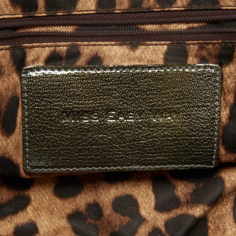 Pre Owned Dolce & Gabbana Olive Green Patent Leather Miss Easy Way Boston Bag