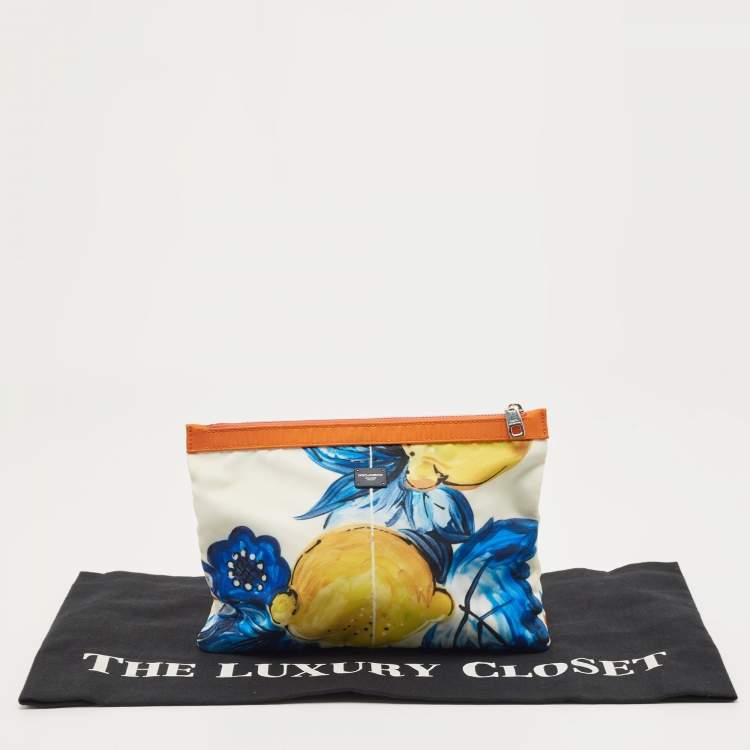 Pre Owned Dolce & Gabbana Multicolor Print Nylon Zip Pouch