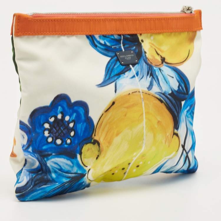 Pre Owned Dolce & Gabbana Multicolor Print Nylon Zip Pouch