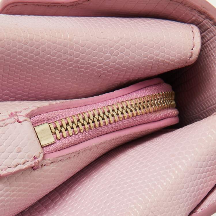 Pre Owned Dolce & Gabbana Pink Lizard Embossed Leather Lucia Top Handle Bag