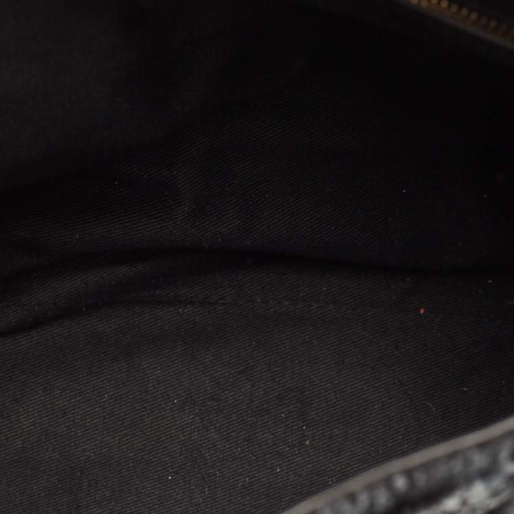 Pre Owned Dolce & Gabbana Black Straw and Leather Miss Dolce Top Handle Bag