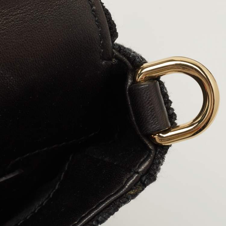 Pre Owned Dolce & Gabbana Black Straw and Leather Miss Dolce Top Handle Bag