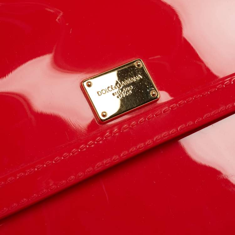 Pre Owned Dolce & Gabbana Red Rubber Miss Sicily Top Handle Bag