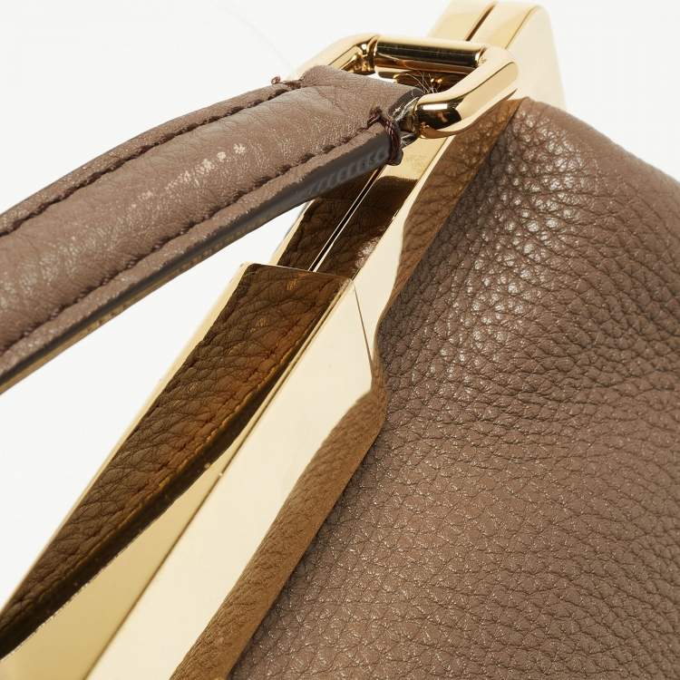 Pre Owned Dolce & Gabbana Beige Leather Frame Hobo