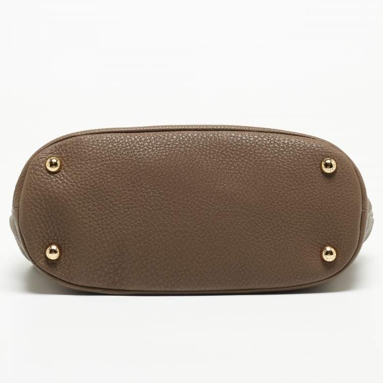 Pre Owned Dolce & Gabbana Beige Leather Frame Hobo