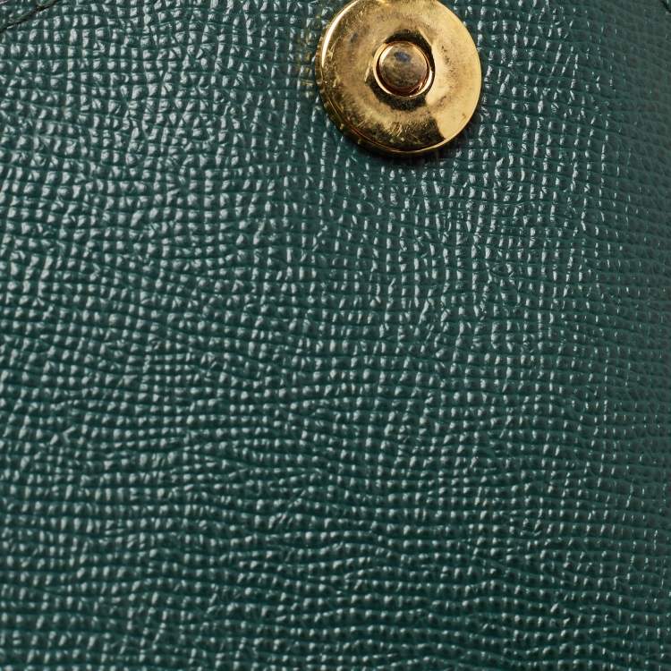 مملوكة مسبقًا Dolce & Gabbana Green Leather Large Miss Sicily Top Handle Bag