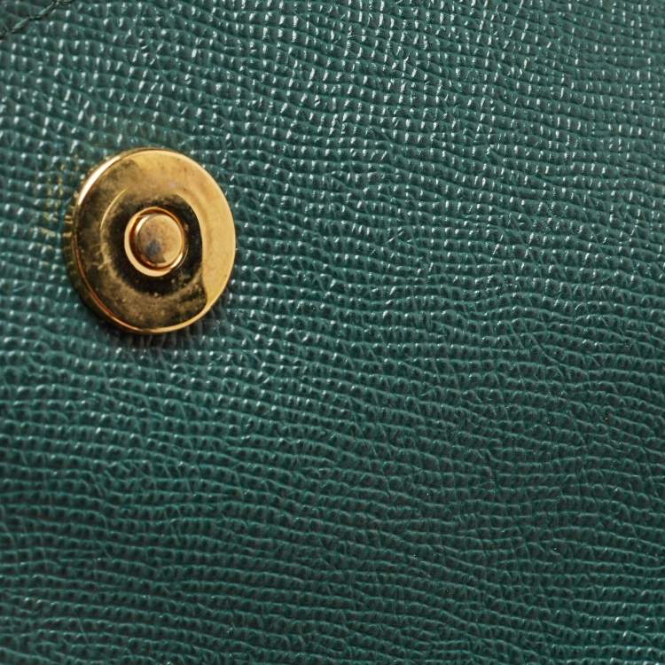 مملوكة مسبقًا Dolce & Gabbana Green Leather Large Miss Sicily Top Handle Bag