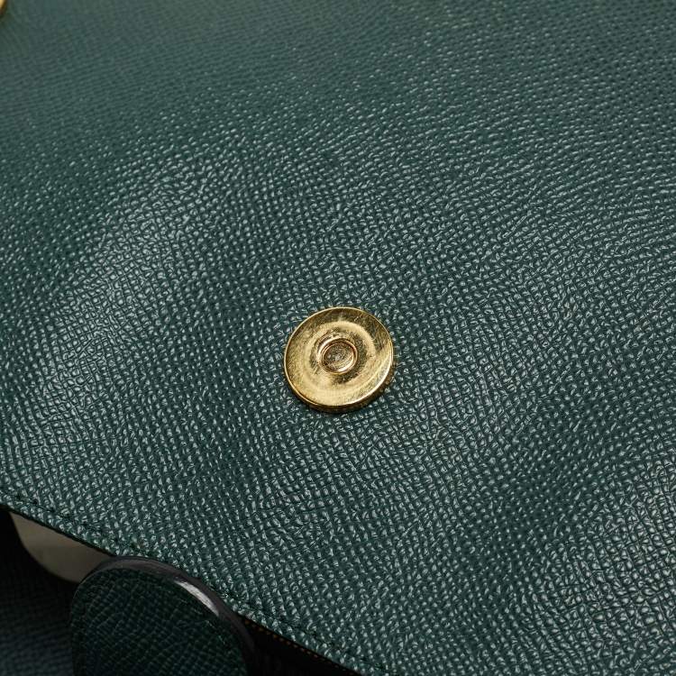 مملوكة مسبقًا Dolce & Gabbana Green Leather Large Miss Sicily Top Handle Bag