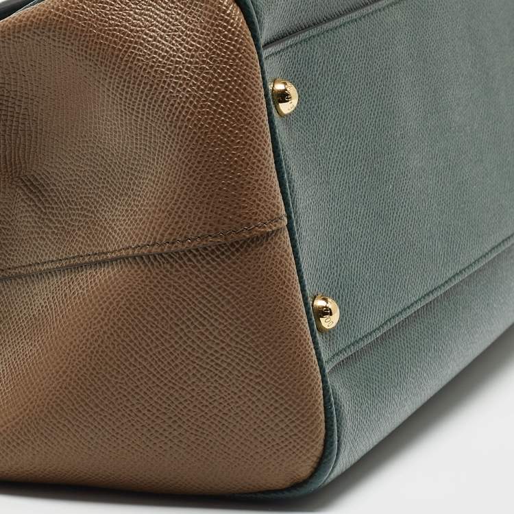 مملوكة مسبقًا Dolce & Gabbana Green Leather Large Miss Sicily Top Handle Bag