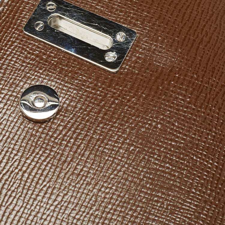Pre Owned Dolce & Gabbana Brown Leather Large Miss Monica Top Handle Bag