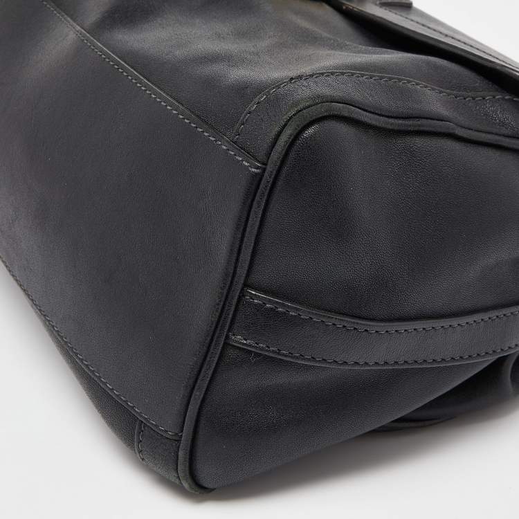Pre Owned Dolce & Gabbana Black Leather Padlock Top Handle Bag