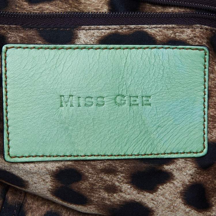 Pre Owned Dolce & Gabbana Green Leather Shopper Tote