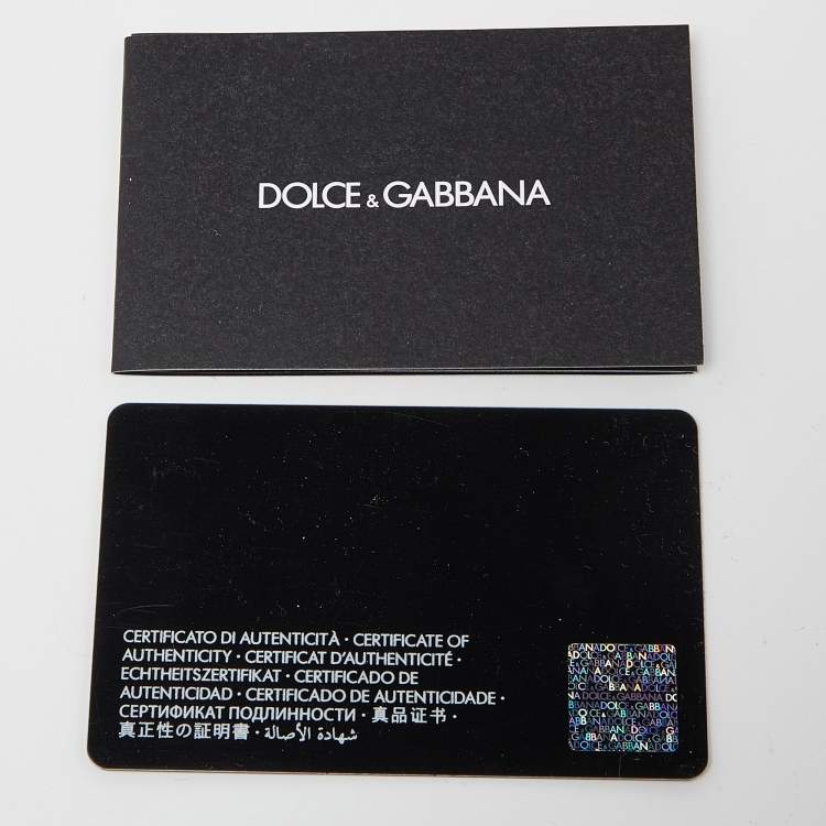 Pre Owned Dolce & Gabbana Beige Leather DG Crystal Logo Card Holder