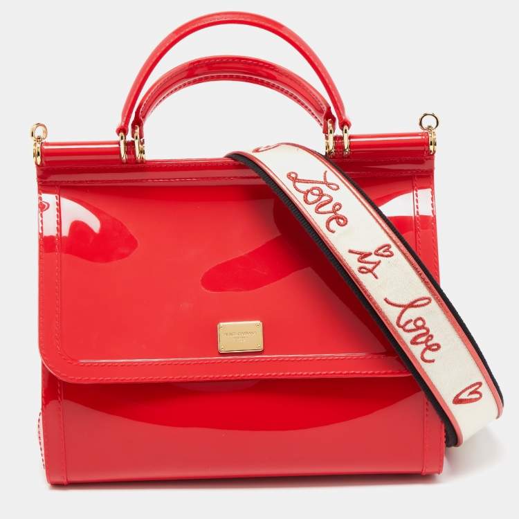 We Buy For U - DOLCE & GABBANA RED MEDIUM SICILY BAG STYLE