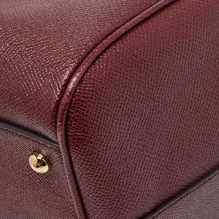 Pre Owned Dolce & Gabbana Burgundy Leather Large Miss Sicily Top Handle Bag