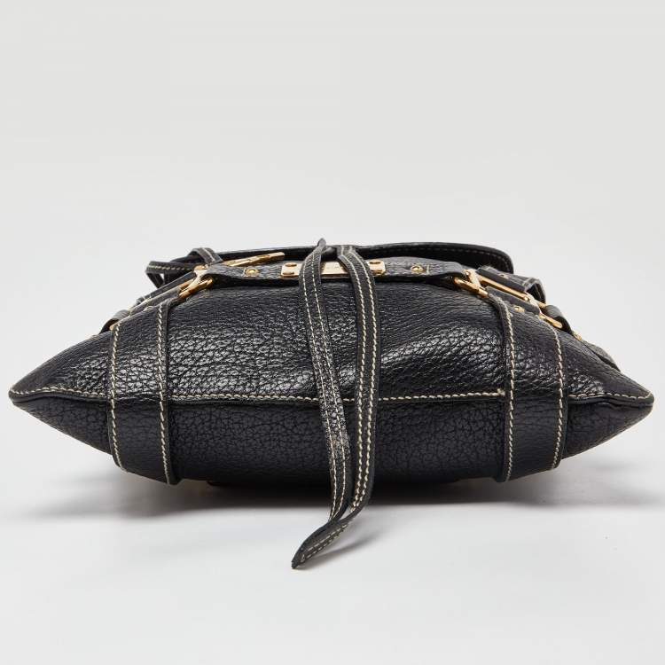 Pre Owned Dolce & Gabbana Black Leather Messenger Bag