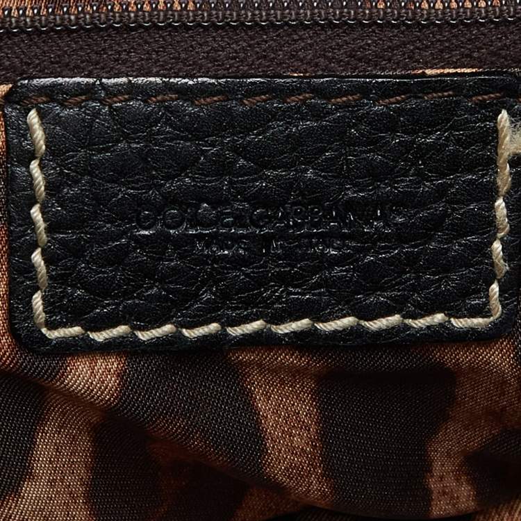 Pre Owned Dolce & Gabbana Black Leather Messenger Bag