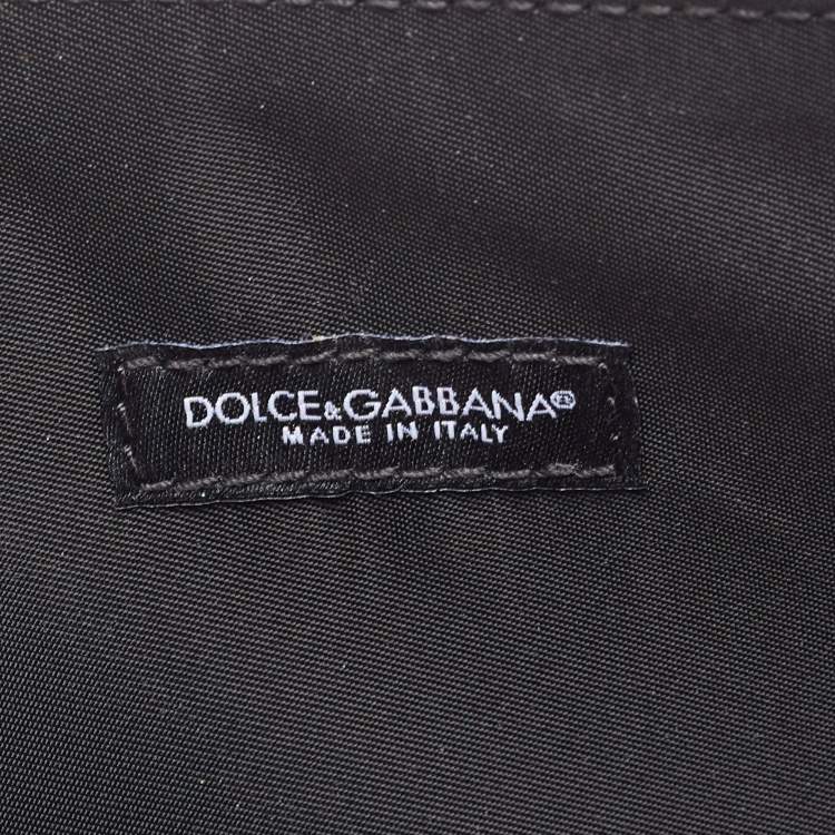 Pre Owned Dolce & Gabbana x Kim Kardashian Black Patent Leather Zip Slim Clutch