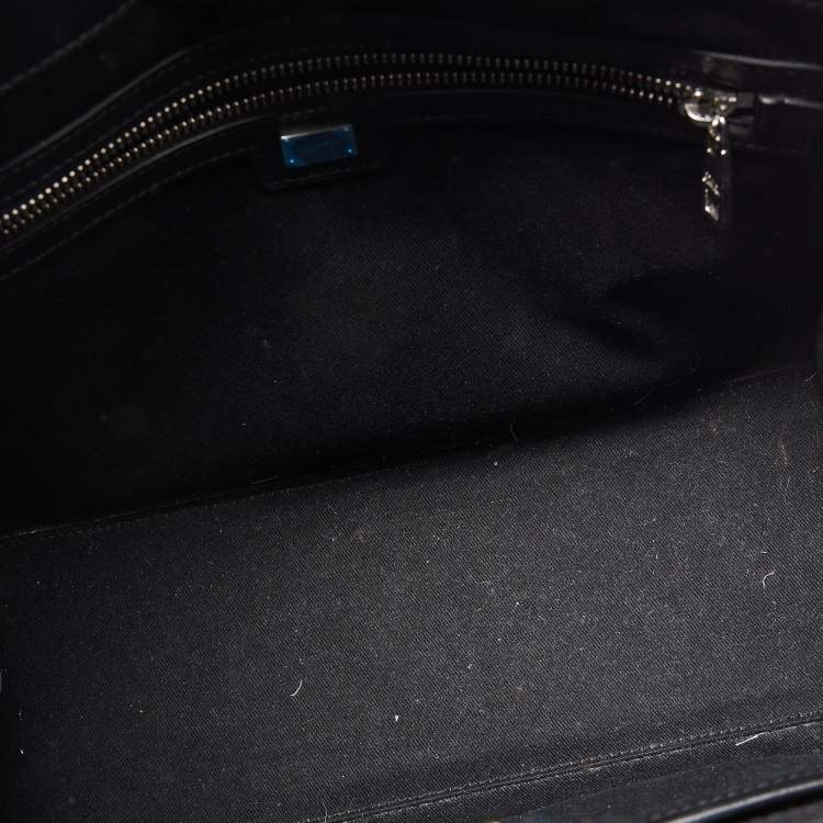 Pre Owned Dolce & Gabbana Off-White/Black Canvas And Leather DG Logo Shopper Tote