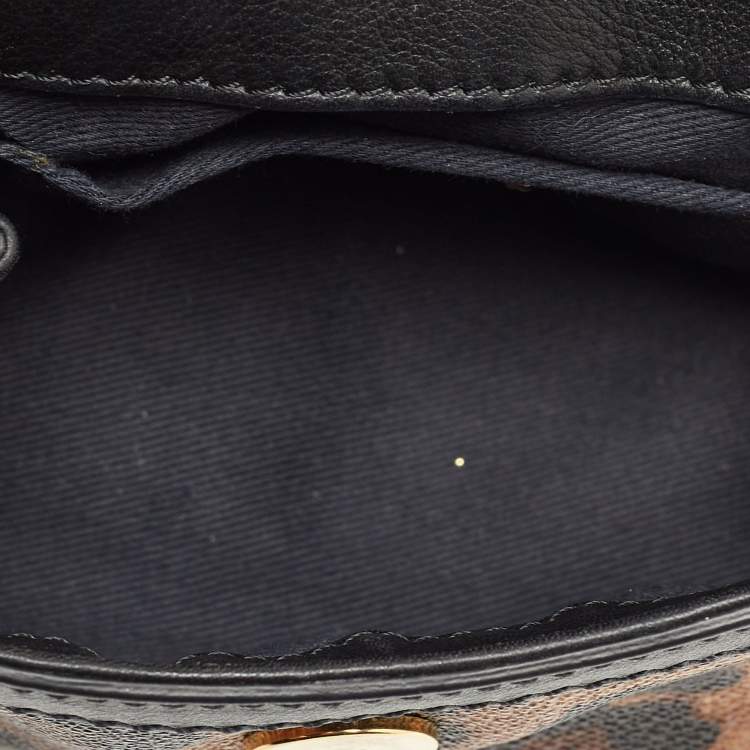 Pre Owned Dolce & Gabbana Beige/Black Coated Canvas and Leather Micro Miss Sicily Top Handle Bag