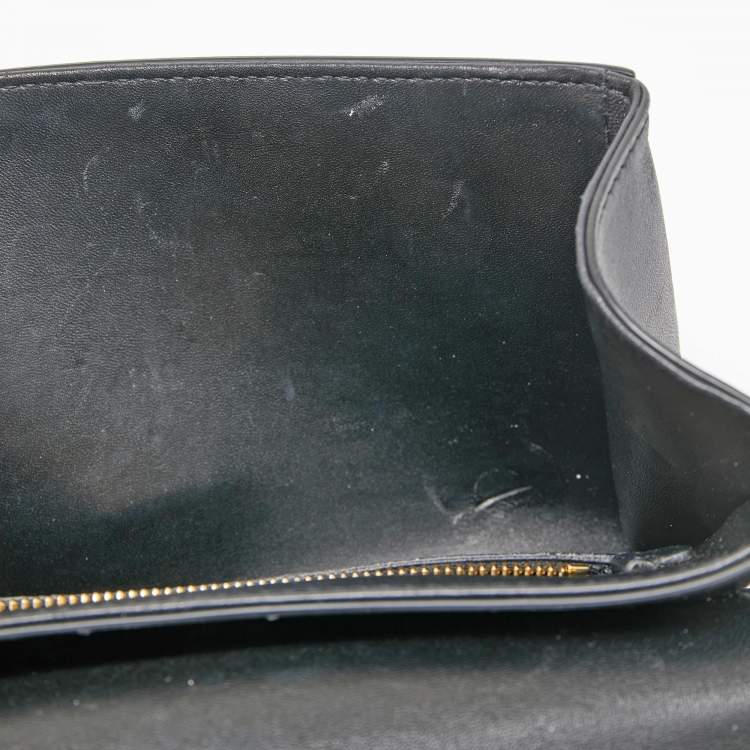 Pre Owned Dolce & Gabbana Black Leather Small Devotion Chain Shoulder Bag