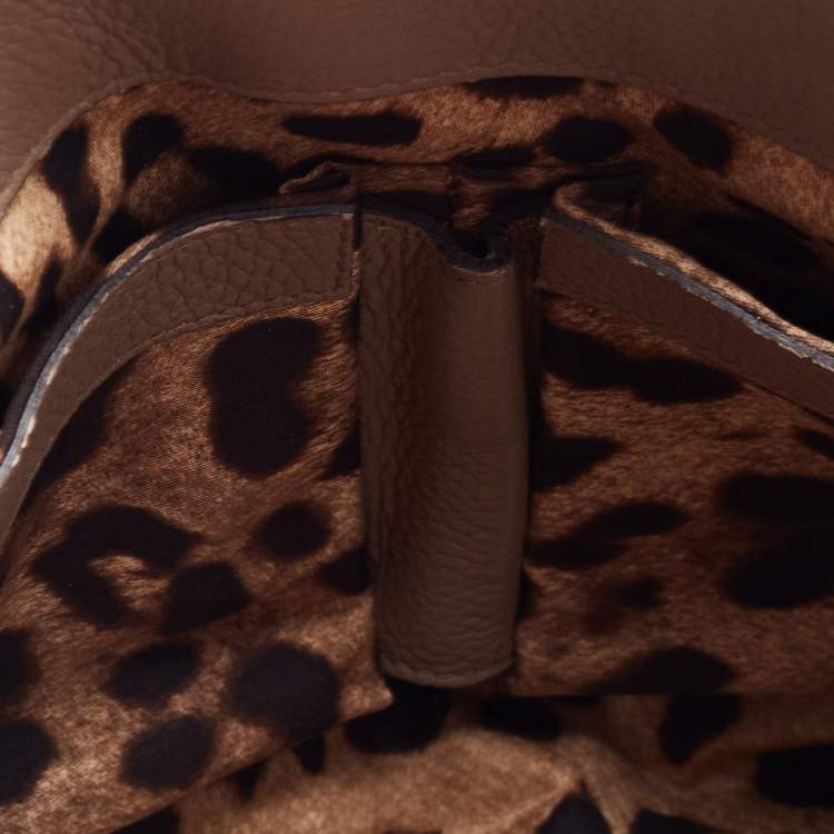 Pre Owned Dolce & Gabbana Grey Leather Large Miss Sicily Top Handle Bag