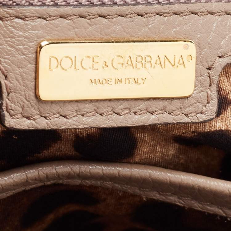 Pre Owned Dolce & Gabbana Grey Leather Large Miss Sicily Top Handle Bag