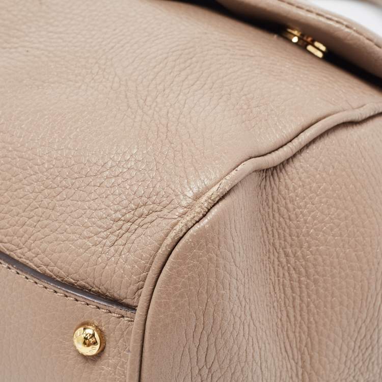 Pre Owned Dolce & Gabbana Grey Leather Large Miss Sicily Top Handle Bag