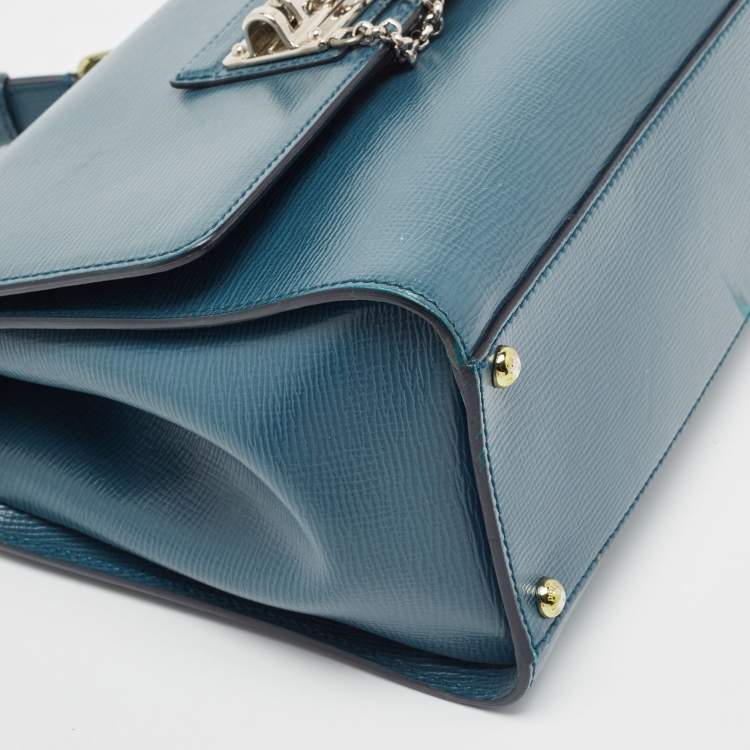 Pre Owned Dolce & Gabbana Teal Leather Medium Miss Monica Top Handle Bag