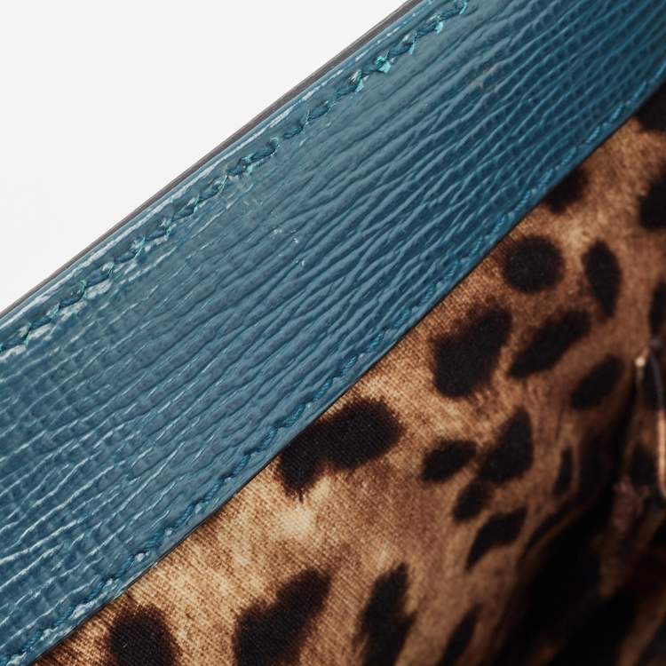 Pre Owned Dolce & Gabbana Teal Leather Medium Miss Monica Top Handle Bag