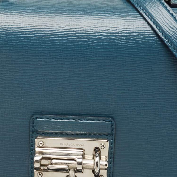Pre Owned Dolce & Gabbana Teal Leather Medium Miss Monica Top Handle Bag