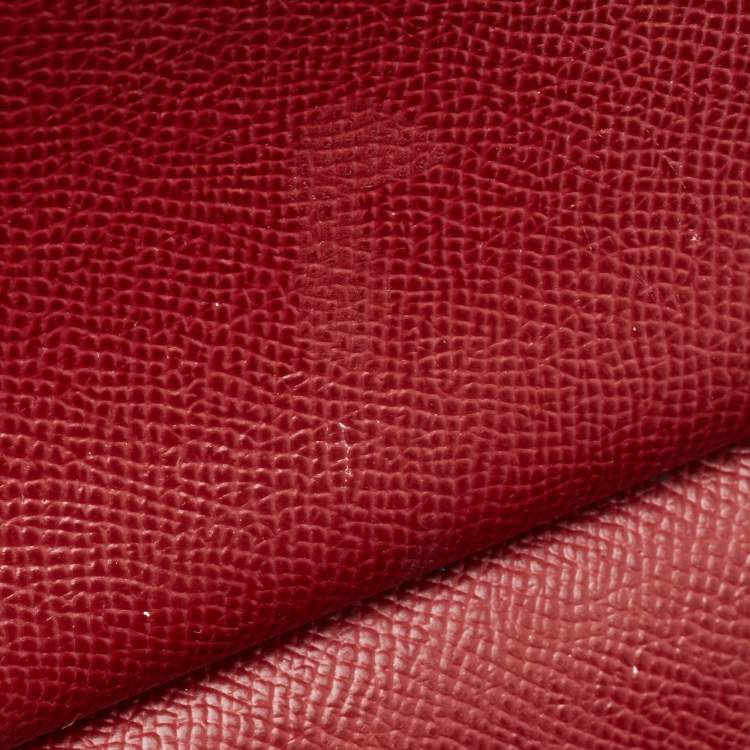 Pre Owned Dolce & Gabbana Dark Red Leather Small Miss Sicily Top Handle Bag