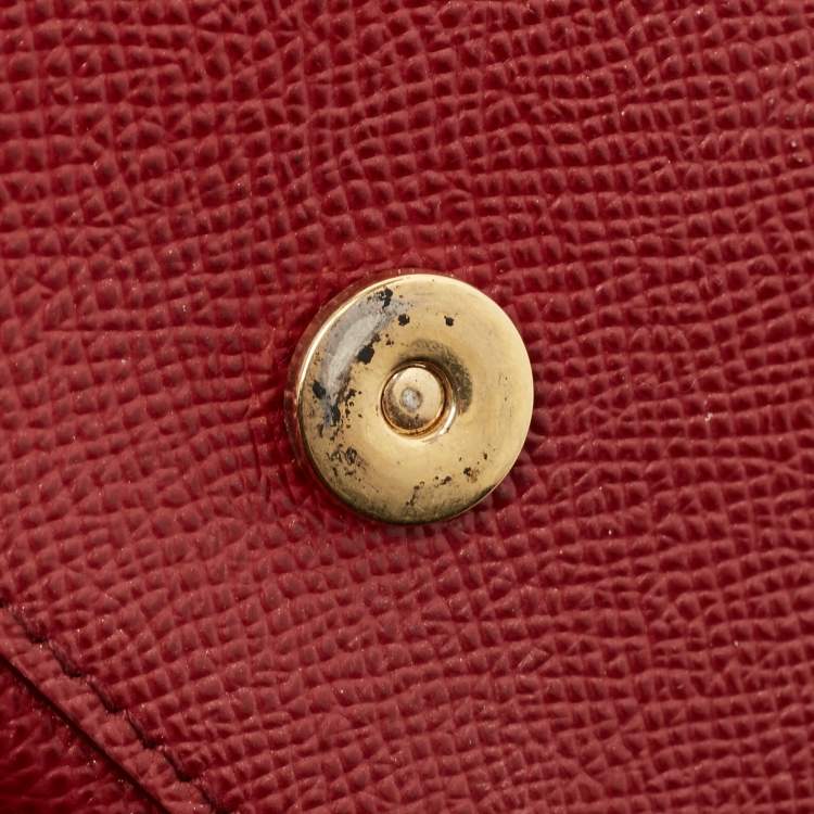 Pre Owned Dolce & Gabbana Dark Red Leather Small Miss Sicily Top Handle Bag