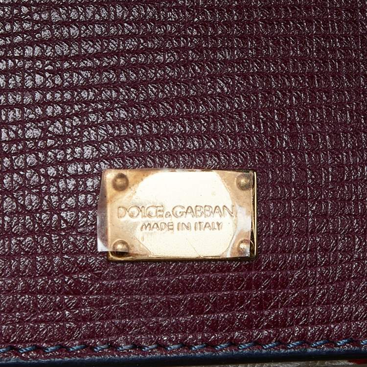 Pre Owned Dolce & Gabbana Multicolor Crocodile,Watersnake Leather and Leather Medium Miss Sicily Top Handle Bag