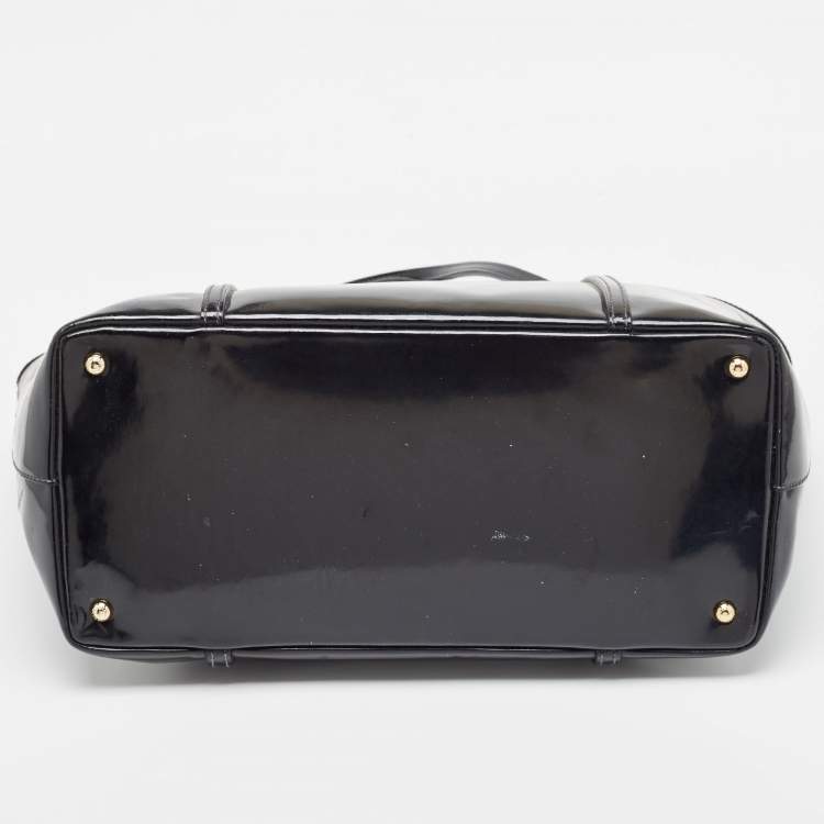 Pre Owned Dolce & Gabbana Black Patent Leather Miss Escape Tote