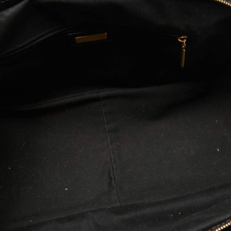 Pre Owned Dolce & Gabbana Black/Brown Leopard Print Calf Hair Frame Satchel