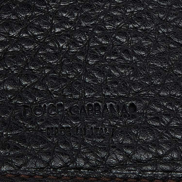 Pre Owned Dolce & Gabbana Brown Leopard Print Calfhair and Leather French Wallet