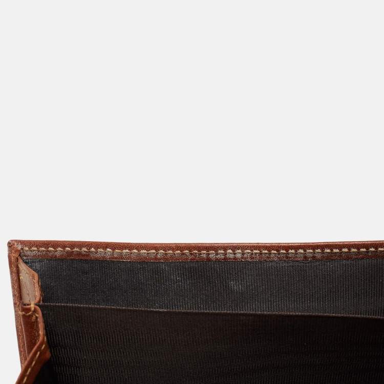 Pre Owned Dolce & Gabbana Brown Leopard Print Coated Canvas Flap Continental Wallet