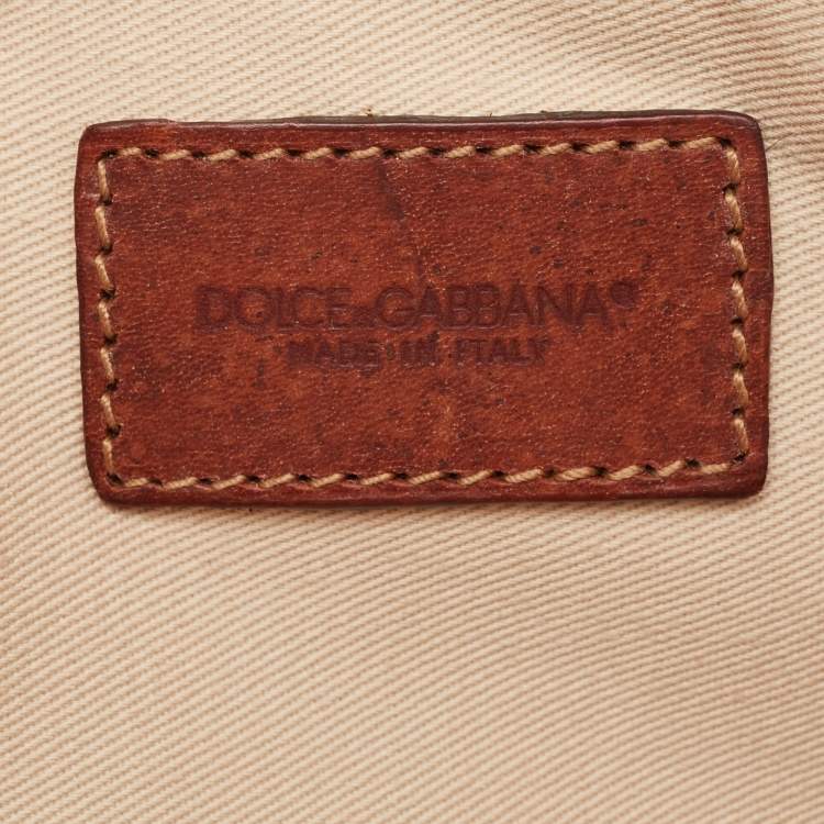 Pre Owned Dolce & Gabbana Beige/Black Leopard Print Coated Canvas DG Vanity Case 