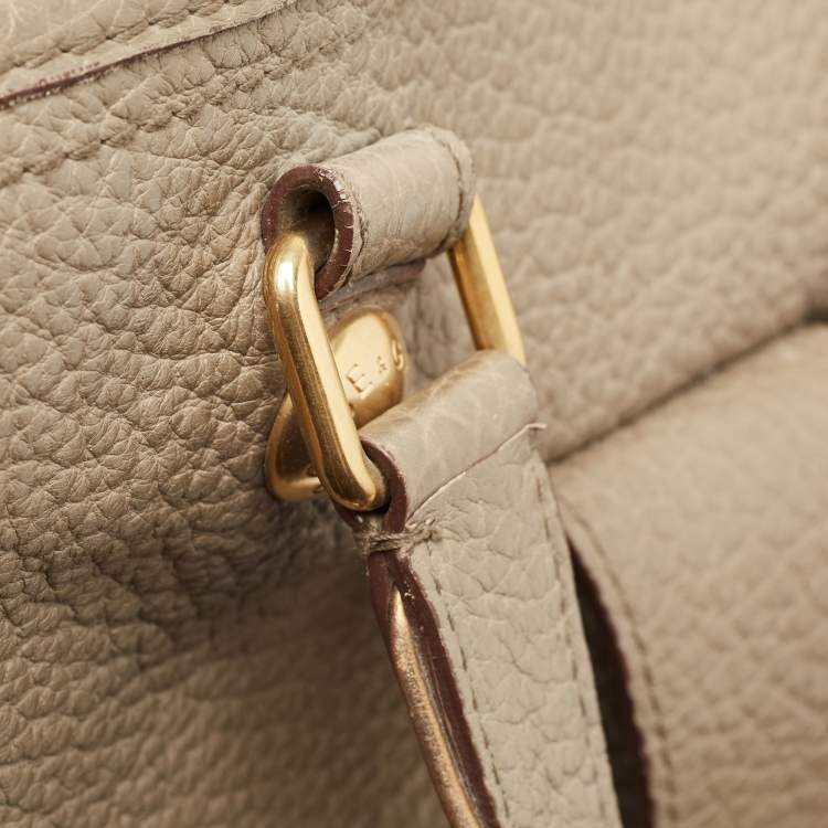 Pre Owned Dolce & Gabbana Grey Leather Embellished Flap Tote