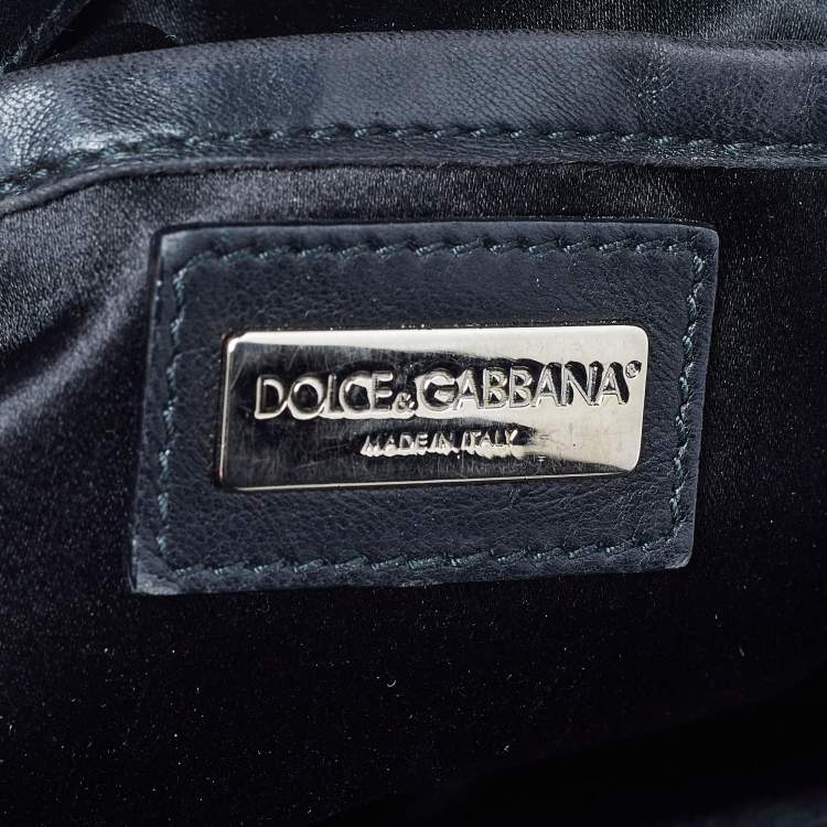 Pre Owned Dolce & Gabbana Black Snakeskin and Leather XL Miss Sicily Top Handle Bag