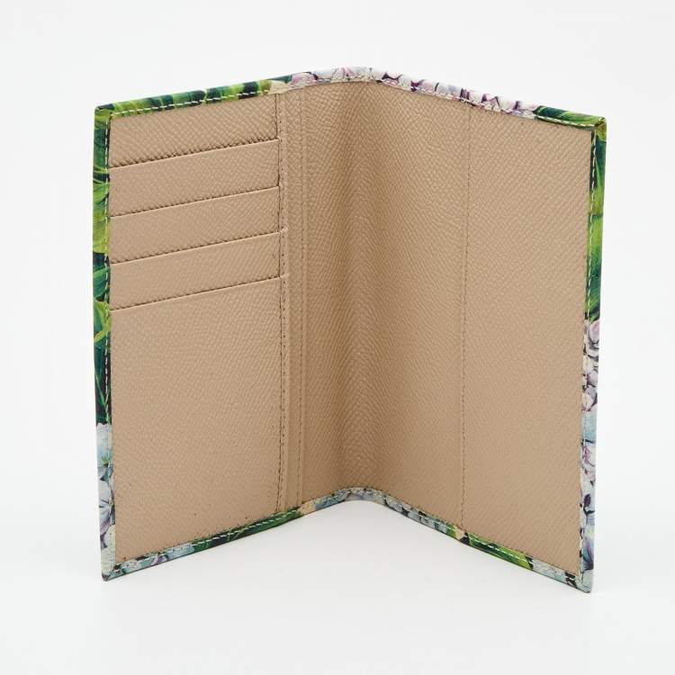 Pre Owned Dolce & Gabbana Multicolor Floral Leather Bifold Card Holder